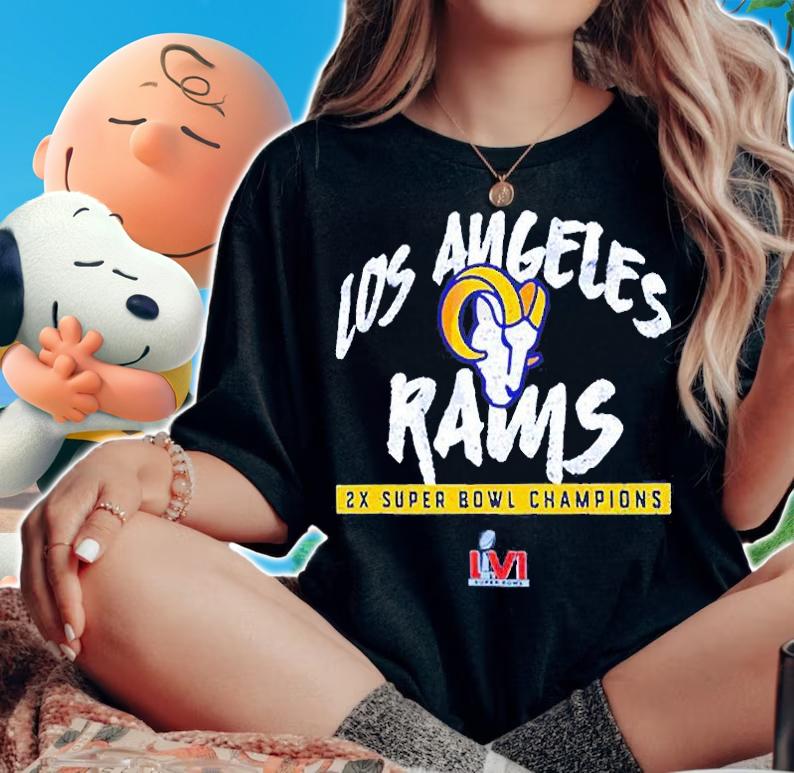 2-Time Super Bowl Champions Los Angeles Rams T-Shirt t-shirt woman shirt