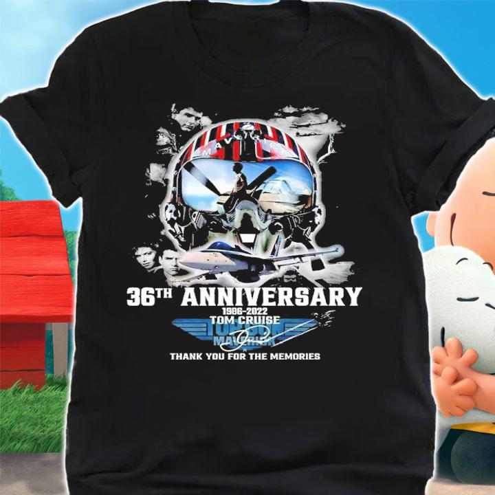 36th Anniversary 1986-2022 Tom Cruise Signatures Thank You For The Memories Shirt t-shirt