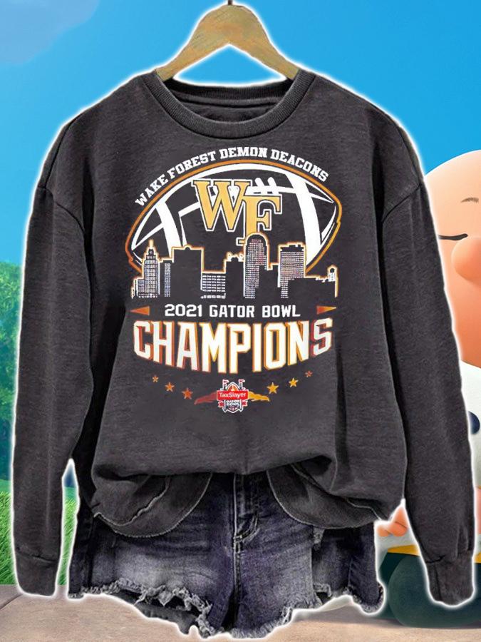 2021 Gator Bowl Champions NCAA Graphic Wake Forest Demon Deacons shirt t-shirt