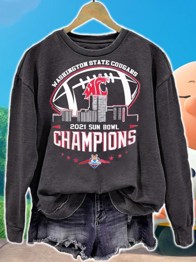 2021 Sun Bowl Champions NCAA Graphic Washington State Cougars shirt t-shirt