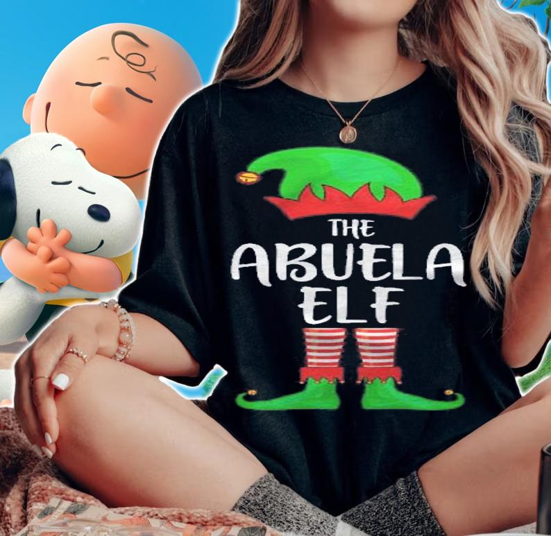 Abuela Elf Christmas Party Matching Family Group Pj Shirt t-shirt woman shirt