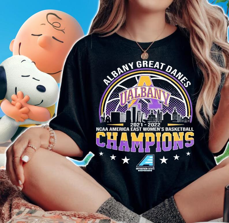 Albany Great Danes 2022 NCAA America East Women's Basketball Champions T-Shirt t-shirt