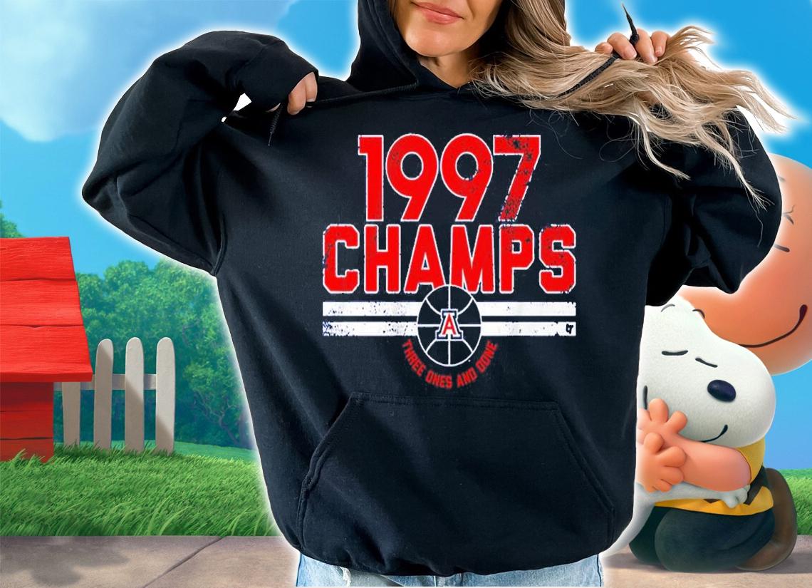Arizona Wildcats Basketball 1997 Champs Three Ones And Done Shirt t-shirt hoodie