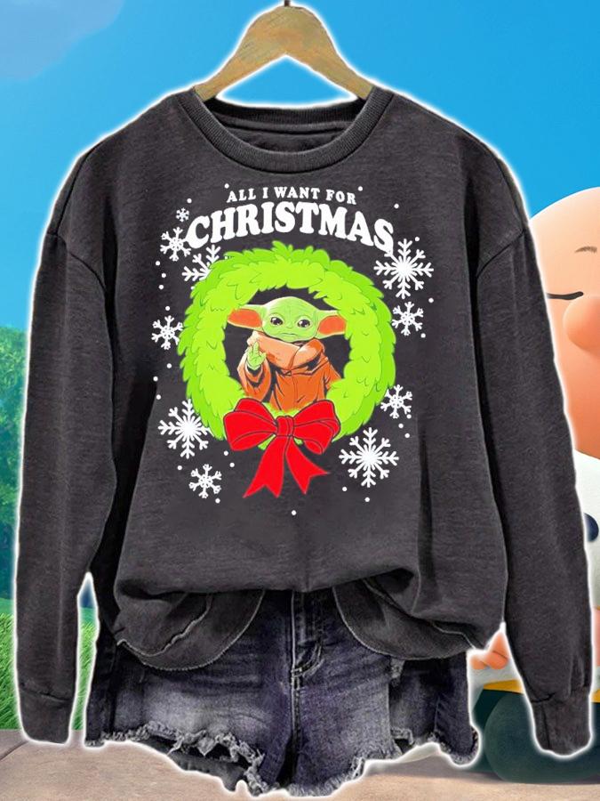 Baby Yoda All I Want For Christmas Shirt t-shirt sweatshirt