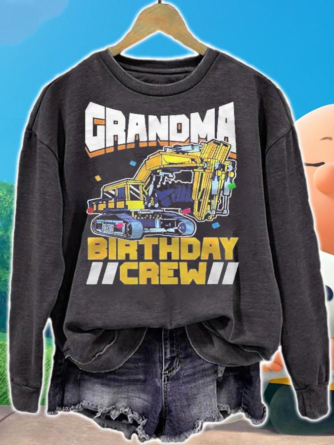 Birthday Party Construction Digger Grandma Birthday Crew Shirt t-shirt sweatshirt