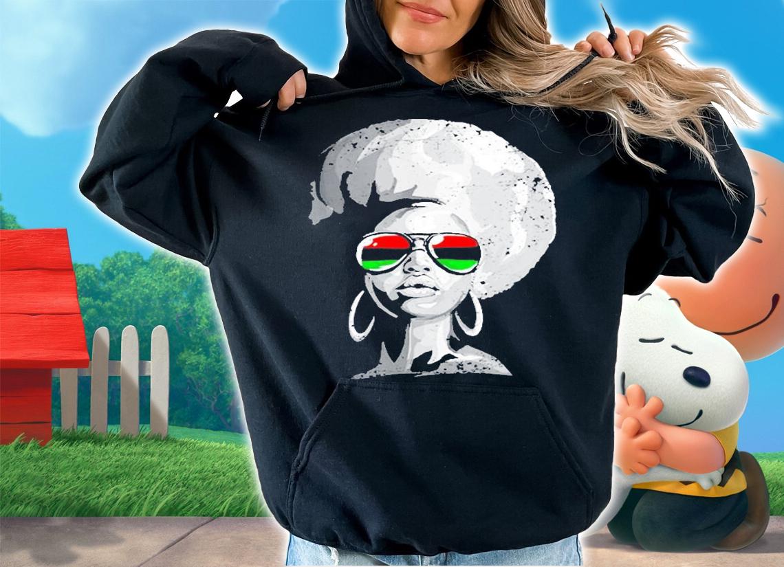 Black Queen Afro Woman Face T-Shirt t-shirt