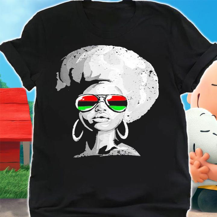 Black Queen Afro Woman Face T-Shirt t-shirt