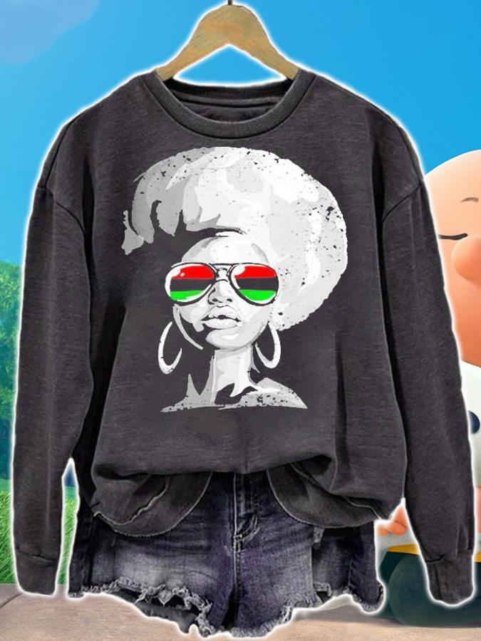 Black Queen Afro Woman Face T-Shirt t-shirt
