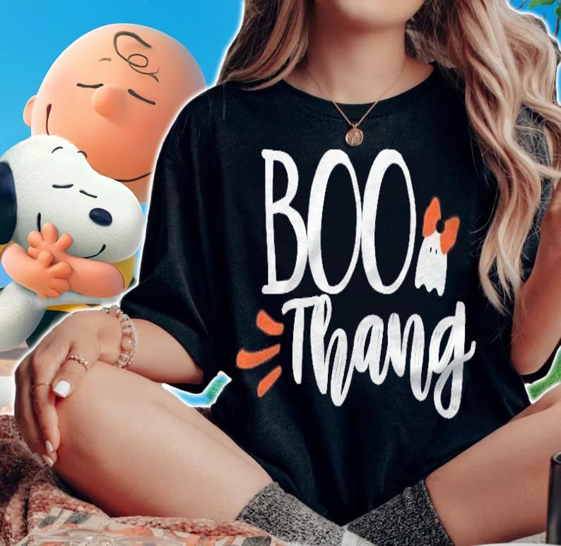Boo Thang Thing Cute Halloween Ghost Girls Bow Gift Premium T-shirt t-shirt woman shirt