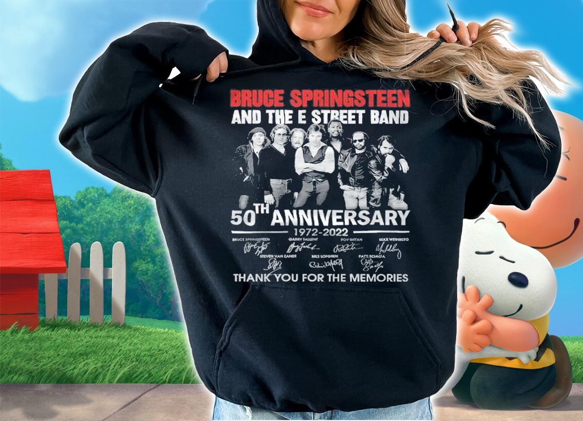 Bruce Springsteen And The E Street Band 50th Anniversary Signatures Thank You For The Memories t-shirt hoodie