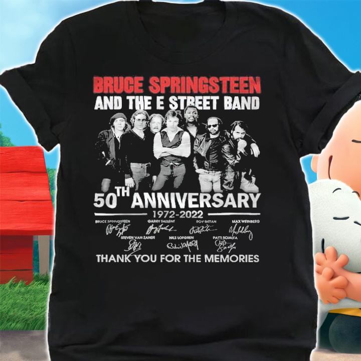 Bruce Springsteen And The E Street Band 50th Anniversary Signatures Thank You For The Memories t-shirt shirt