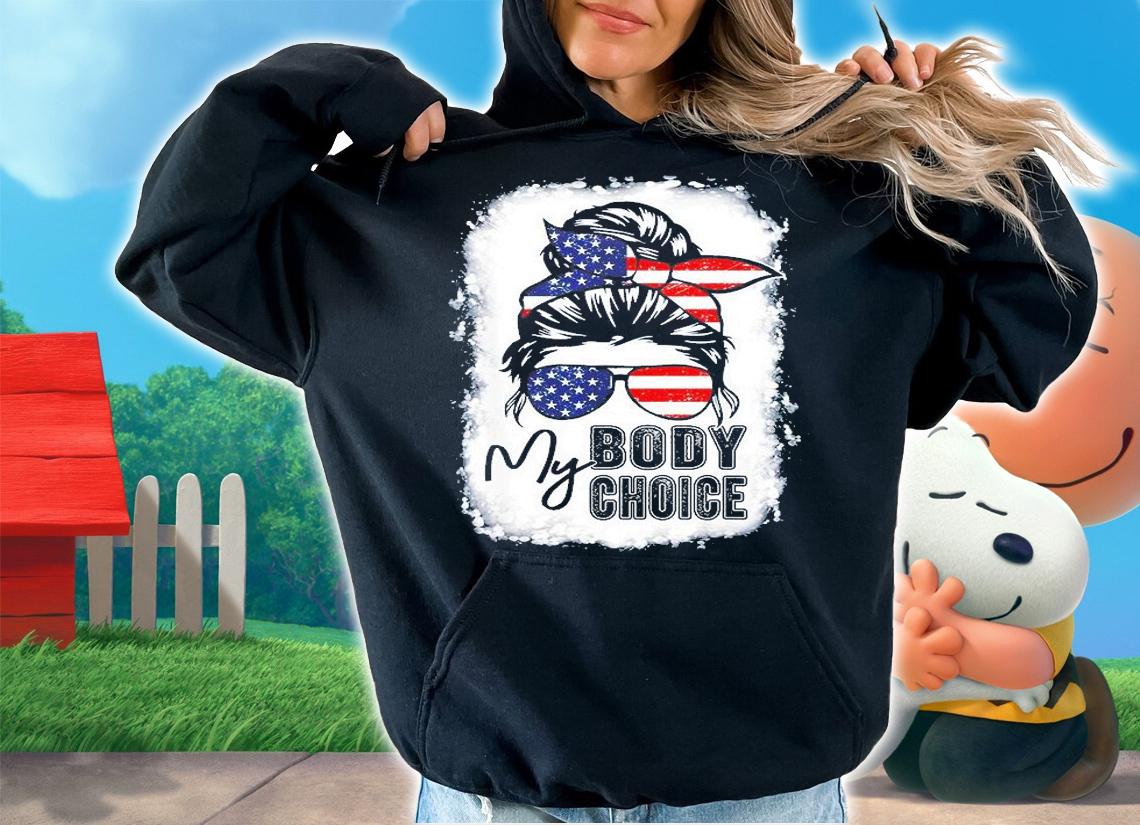 Bleached My Body My Choice Messy Bun Pro-Choice Feminist T-Shirt t-shirt