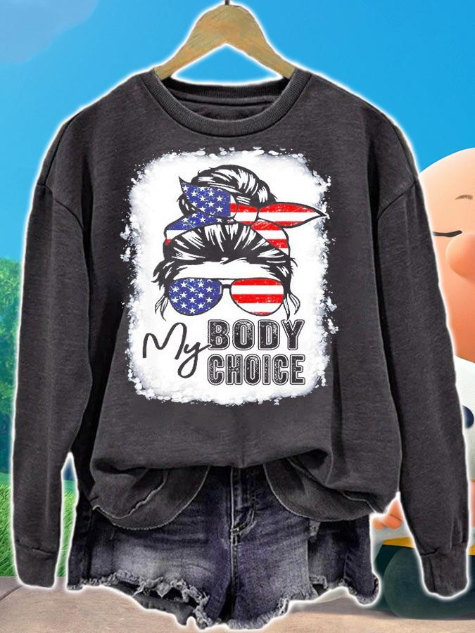 Bleached My Body My Choice Messy Bun Pro-Choice Feminist T-Shirt t-shirt
