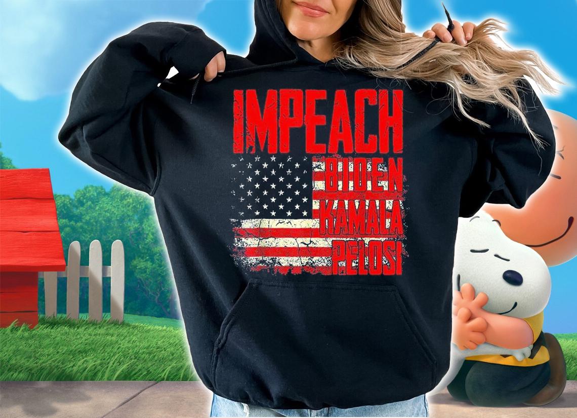 Impeach Biden Kamala Pelosi USA Flag Vintage T-Shirt t-shirt