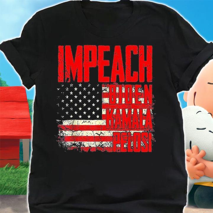 Impeach Biden Kamala Pelosi USA Flag Vintage T-Shirt t-shirt