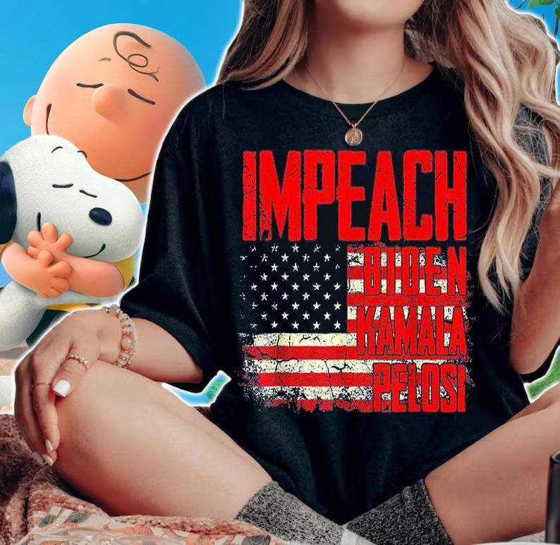 Impeach Biden Kamala Pelosi USA Flag Vintage T-Shirt t-shirt