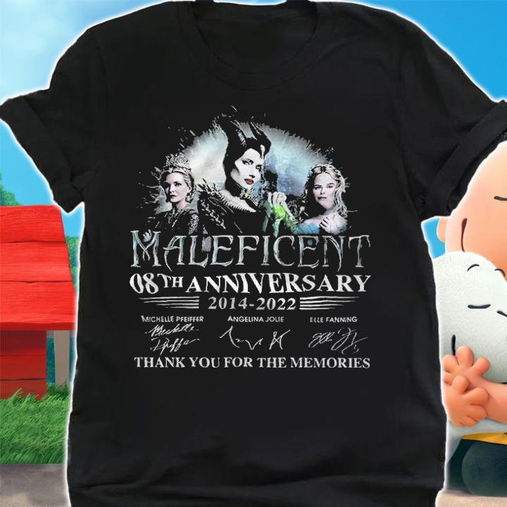 Maleficent 08th Anniversary 2014-2022 Signatures Thank You For The Memories Shirt t-shirt