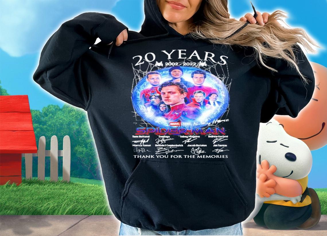 Official 20 Years 2002-2022 Spider-man Signatures Thank You For The Memories Shirt t-shirt hoodie
