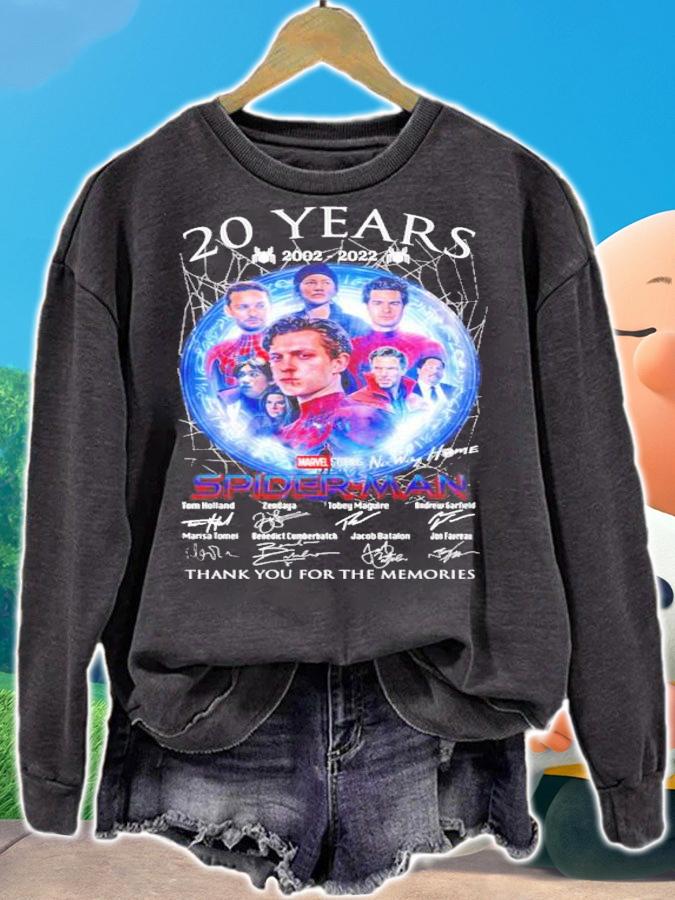 Official 20 Years 2002-2022 Spider-man Signatures Thank You For The Memories Shirt t-shirt sweatshirt