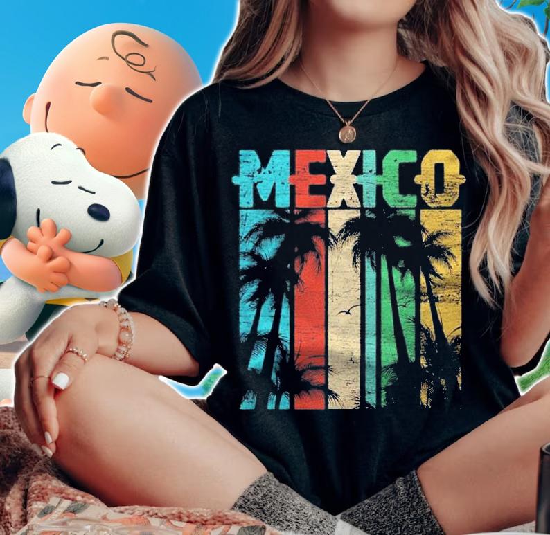 Retro Mexico Palm Trees Gift Shirt t-shirt