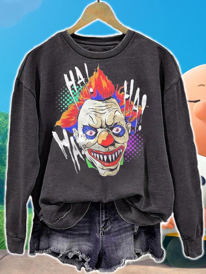 Scary Creepy Clown Laugh Horror Halloween Kids Men Costume Shirt t-shirt sweatshirt