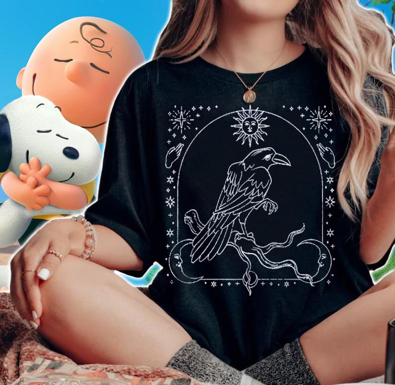 Crow Gothic Bird Animal Spooky Witchcraft Raven Shirt t-shirt woman shirt