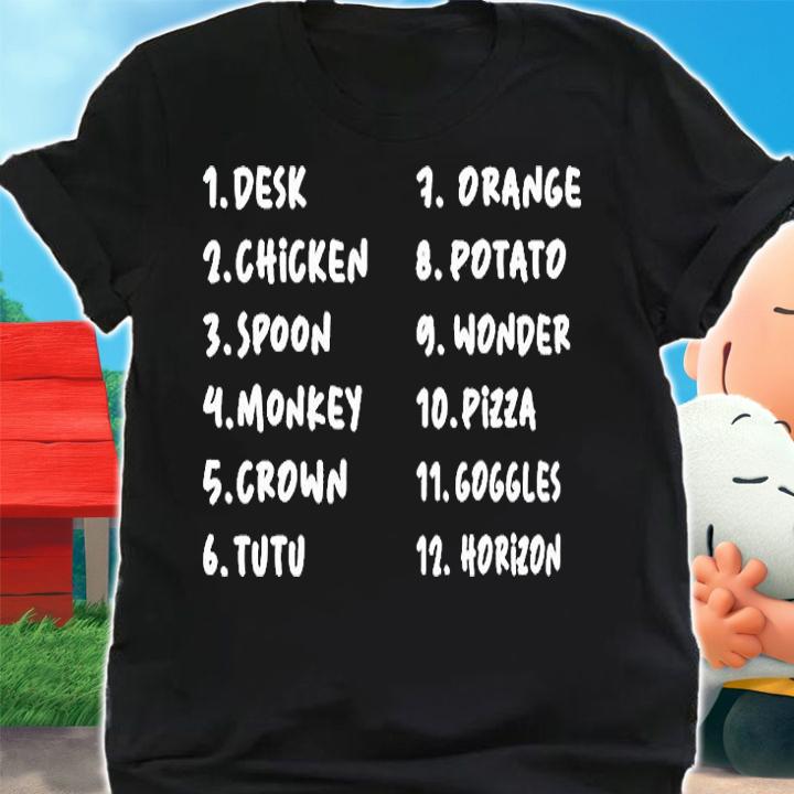 Desk Chicken Spoon Monkey Crown Horizon T-Shirt t-shirt shirt