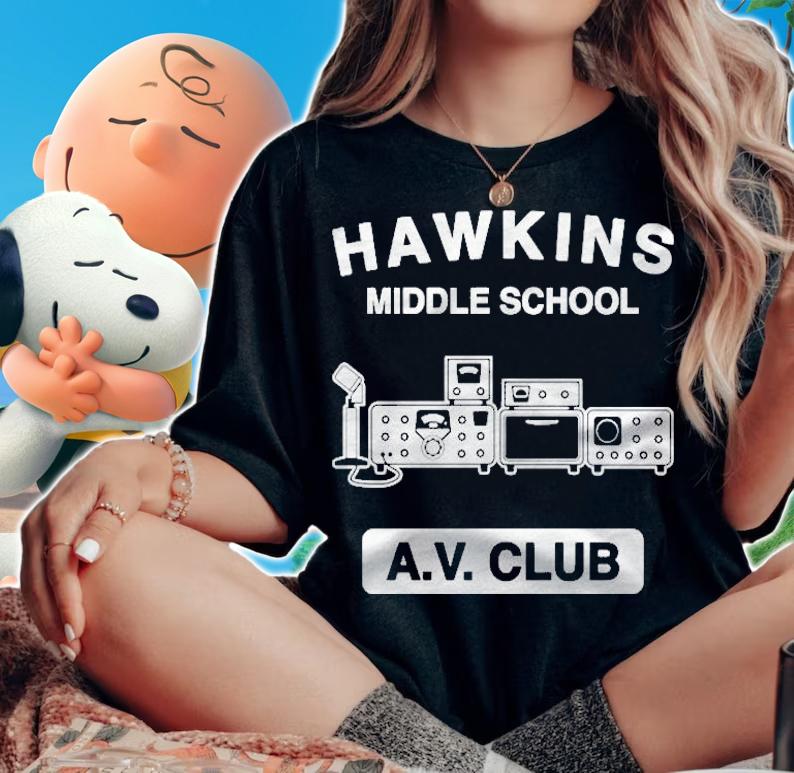 Hawkins Middle School Av Club Shirt t-shirt woman shirt