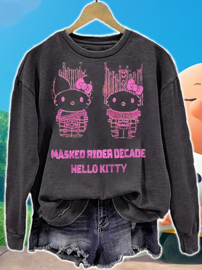 Masked Rider Decade Hello Kitty pink T-shirt t-shirt sweatshirt