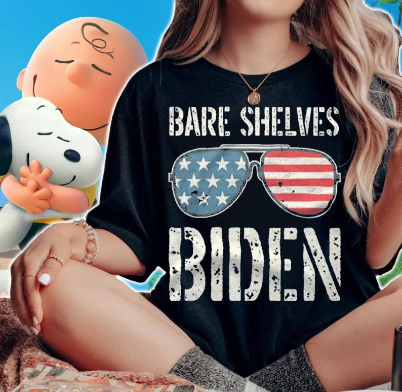Premium funny Political Bare Shelves Biden Glasses Vintage T-Shirt t-shirt woman shirt