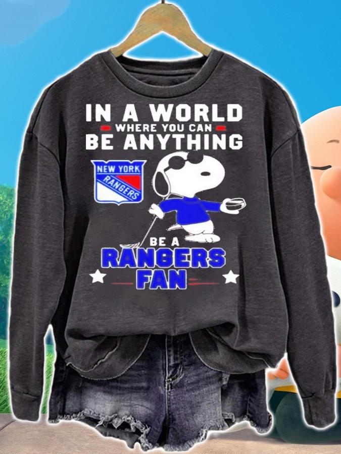 Snoopy In A World Where You Can Be Anything Be A New York Rangers Shirt t-shirt