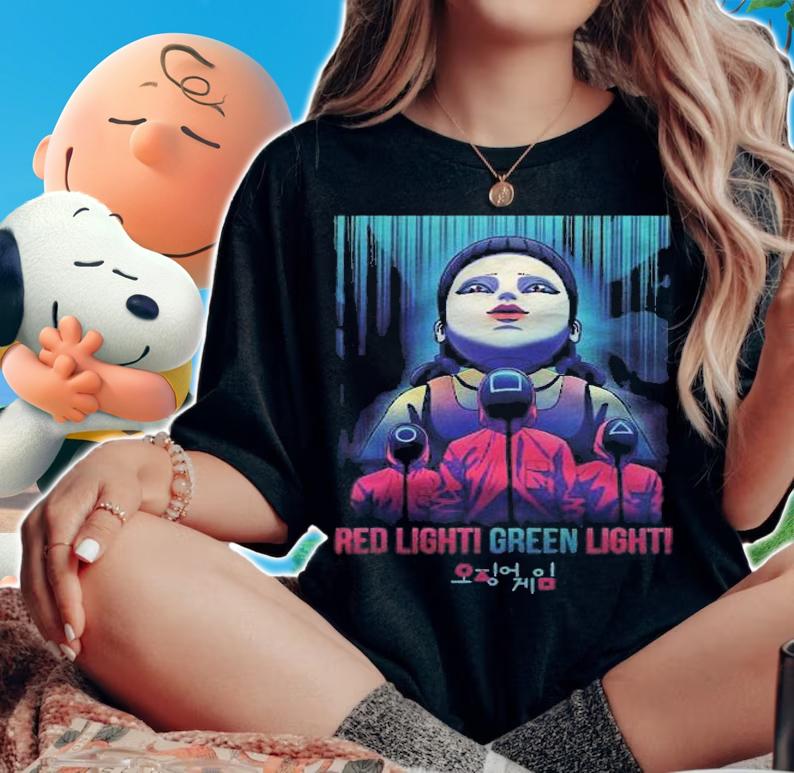 Squid Game Doll Red Light Green Light Masked Guards t-shirt woman shirt