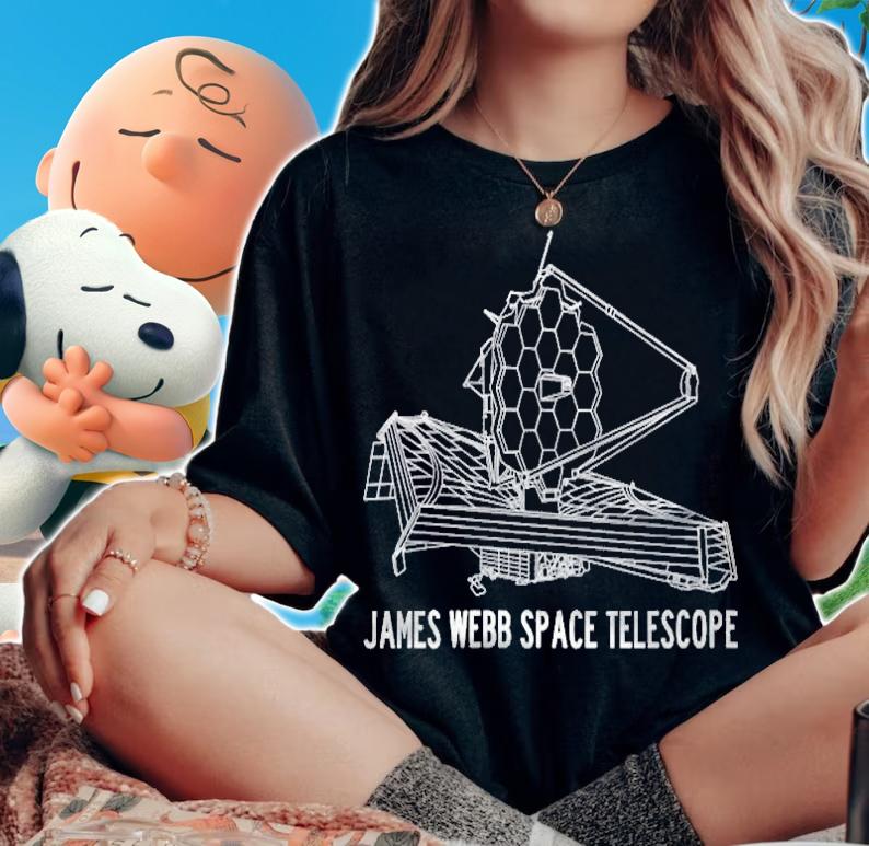 Womens James Webb Space Telescope Blueprint Schematic Diagram T-shirt t-shirt woman shirt