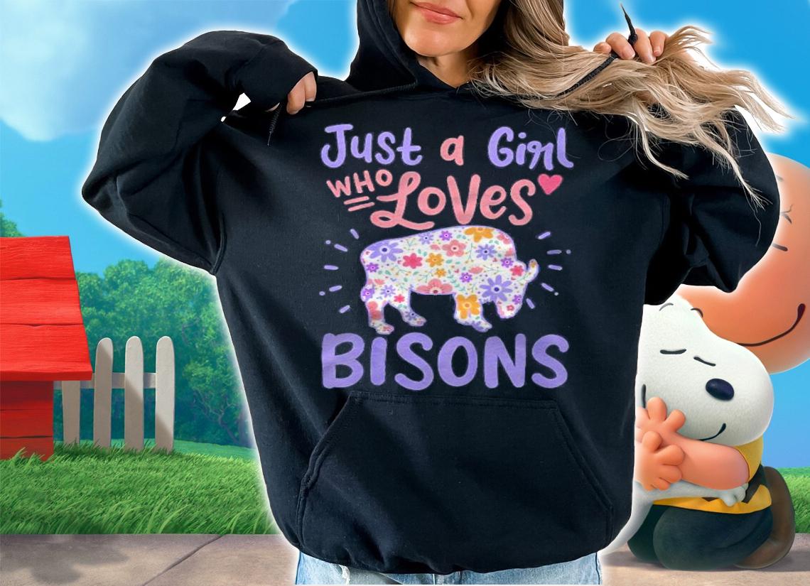 Kids Bison Just A Girl Who Loves Bisons Gift Shirt t-shirt hoodie
