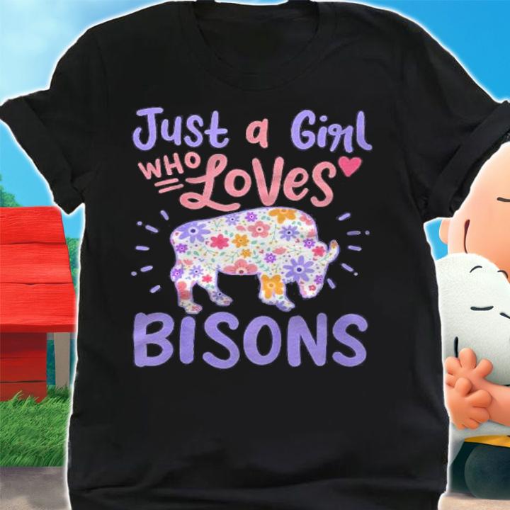 Kids Bison Just A Girl Who Loves Bisons Gift Shirt t-shirt shirt