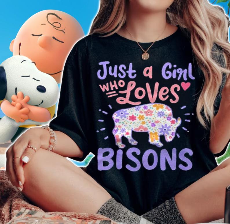 Kids Bison Just A Girl Who Loves Bisons Gift Shirt t-shirt woman shirt