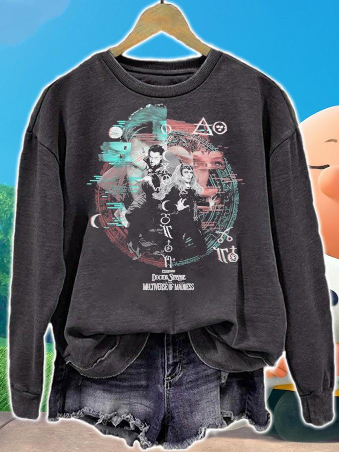 Marvel Dr. Strange 2 Strange and Scarlet Witch Glitched Magic T-shirt t-shirt sweatshirt