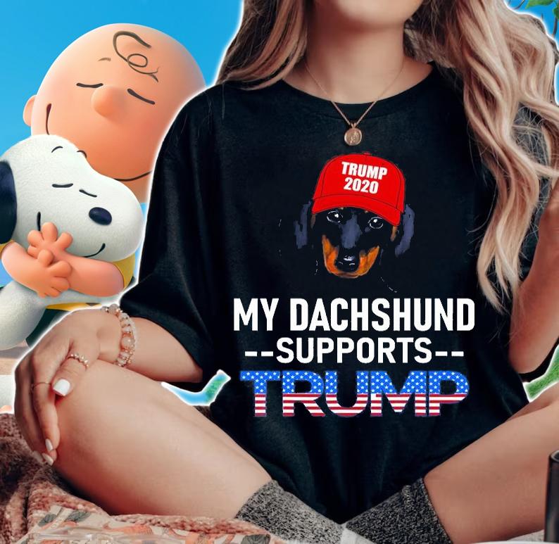 My Dachshund Supports Trump 2020 T-Shirt t-shirt woman shirt