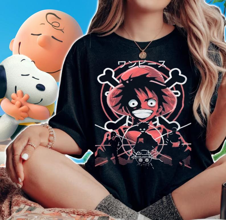 One Piece monster trio Japanese style logo T-shirt t-shirt woman shirt