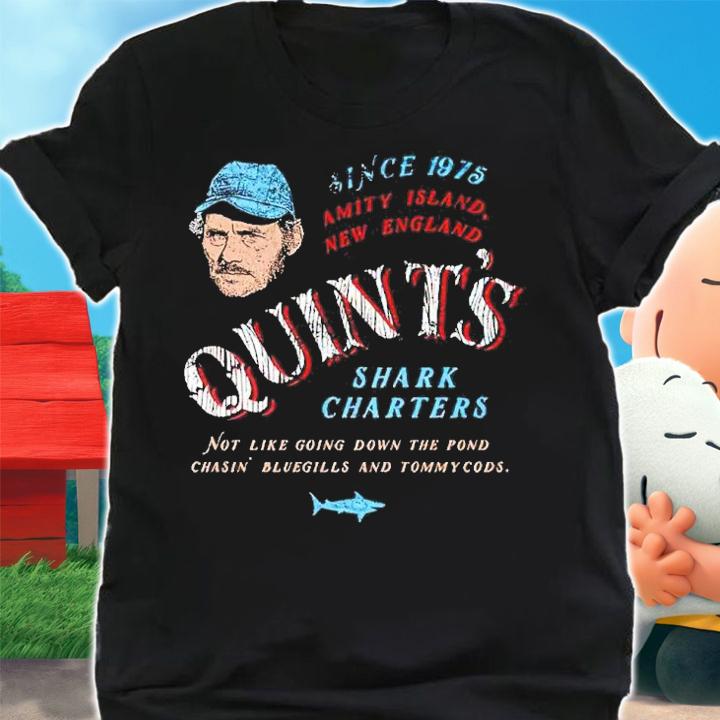 Quint's Shark Charters Since 1975 Amity Island New England Shirt t-shirt shirt