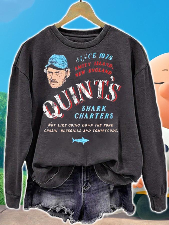 Quint's Shark Charters Since 1975 Amity Island New England Shirt t-shirt sweatshirt