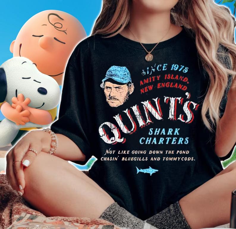 Quint's Shark Charters Since 1975 Amity Island New England Shirt t-shirt woman shirt