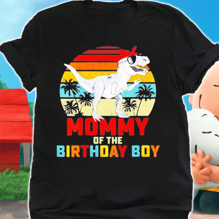 Womens Mommy Dinosaur Of The Birthday Boy Matching Family T-Shirt t-shirt
