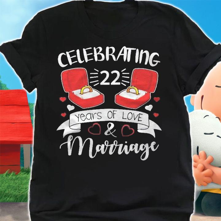 Celebrating 22 Years Of Love & Marriage Happy Husband Wife Shirt t-shirt