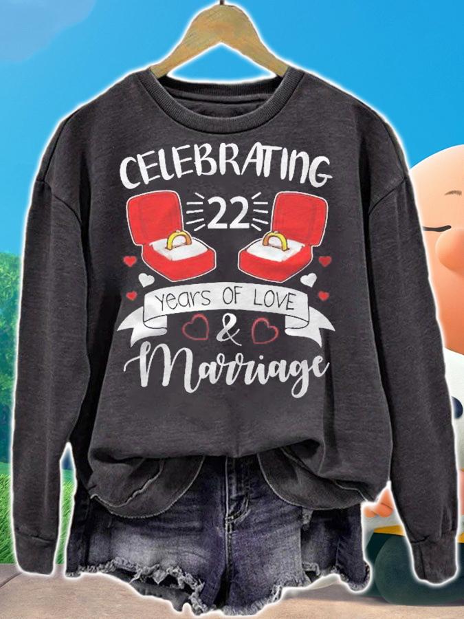 Celebrating 22 Years Of Love & Marriage Happy Husband Wife Shirt t-shirt