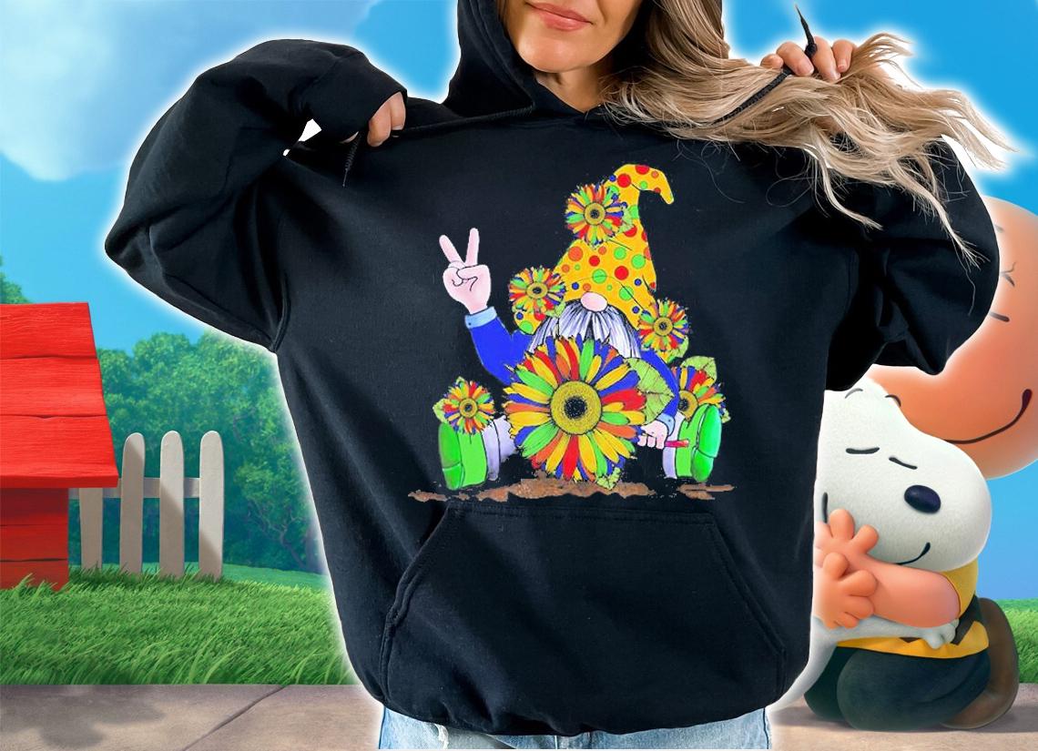 Gnome Sunflower Colorful Hippie Gnomes T-Shirt t-shirt hoodie