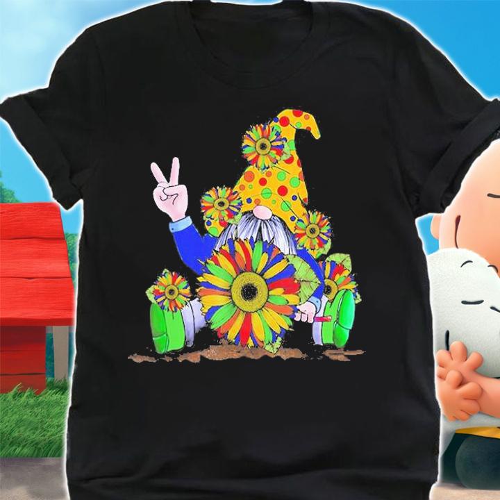 Gnome Sunflower Colorful Hippie Gnomes T-Shirt t-shirt shirt