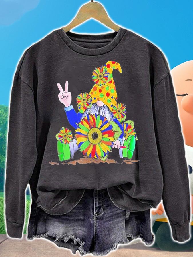 Gnome Sunflower Colorful Hippie Gnomes T-Shirt t-shirt sweatshirt
