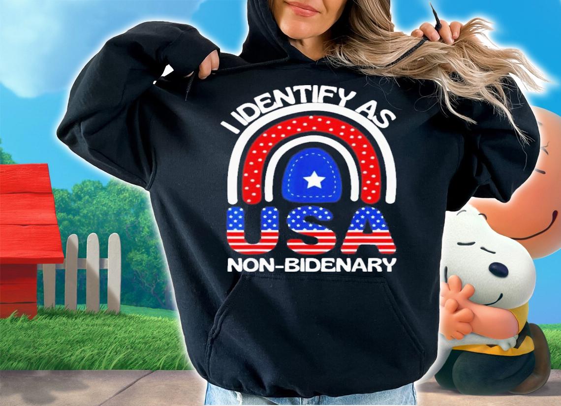 I Identify As Non-Bidenary Boho Rainbow USA Flag Shirt t-shirt hoodie
