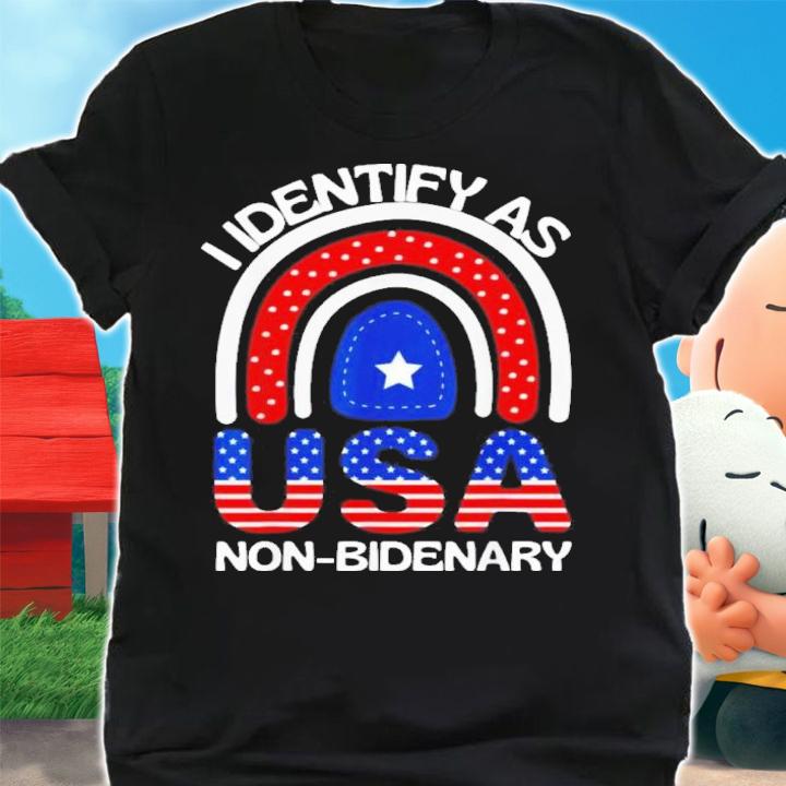 I Identify As Non-Bidenary Boho Rainbow USA Flag Shirt t-shirt shirt